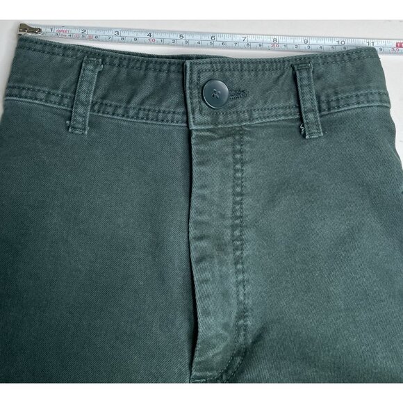 Zara The Marine Straight Pants Wide-leg High-rise Green 0 XS Raw Ham - Picture 7 of 8